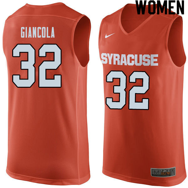 Women #32 Nick Giancola Syracuse Orange College Basketball Jerseys Sale-Orange